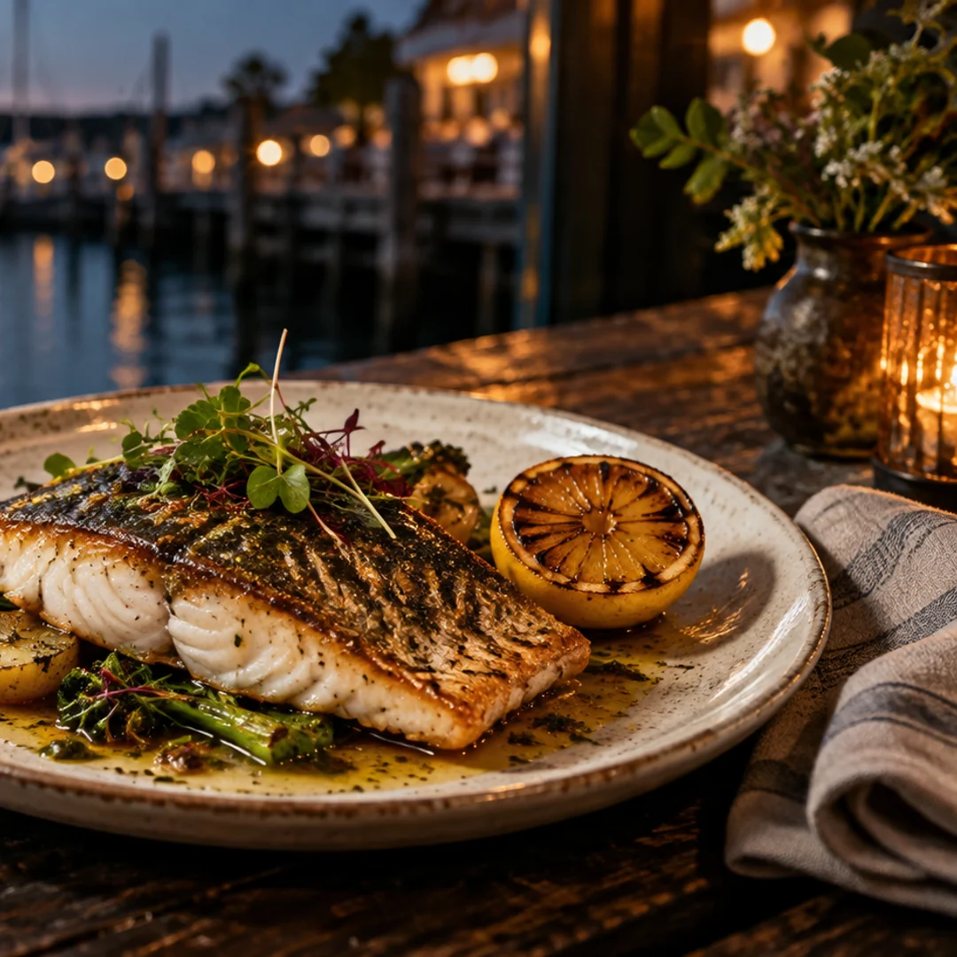 Harbor & Pine fictional seafood grill campaign